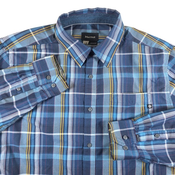 Marmot Other - Marmot Button Down Shirt Mens Large Blue Plaid Long Sleeve H53020